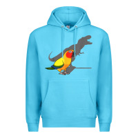 Ocean Blue cute screaming parrot, birb memes, funny t rex sun conure t shirt Premium Hoodie - linhVisuals