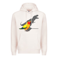 Pale Pink cute screaming parrot, birb memes, funny t rex sun conure t shirt Premium Hoodie - linhVisuals