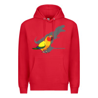 Red cute screaming parrot, birb memes, funny t rex sun conure t shirt Premium Hoodie - linhVisuals