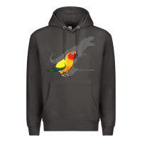 Smoke cute screaming parrot, birb memes, funny t rex sun conure t shirt Premium Hoodie - linhVisuals