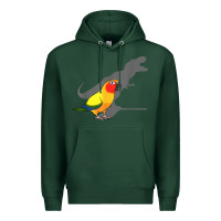 Sports Green cute screaming parrot, birb memes, funny t rex sun conure t shirt Premium Hoodie - linhVisuals