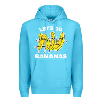 Ocean Blue lets go bananas shirt  funny fruit pun shirt  banana t shirt Premium Hoodie - linhVisuals