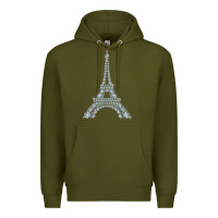 Army Green eiffel tower with diamonds the parisian french love sign t shirt Premium Hoodie - linhVisuals