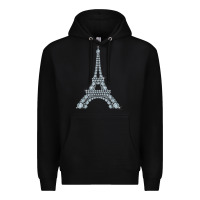 Black eiffel tower with diamonds the parisian french love sign t shirt Premium Hoodie - linhVisuals
