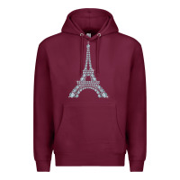 Burgundy eiffel tower with diamonds the parisian french love sign t shirt Premium Hoodie - linhVisuals