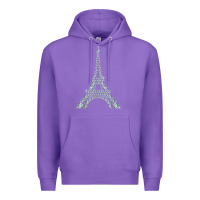 Purple eiffel tower with diamonds the parisian french love sign t shirt Premium Hoodie - linhVisuals