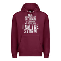 Burgundy fate whispers to warrior i am the storm quote gritty fighter t shirt Premium Hoodie - linhVisuals