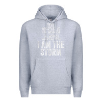 Heather Grey fate whispers to warrior i am the storm quote gritty fighter t shirt Premium Hoodie - linhVisuals