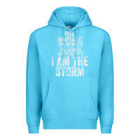 Ocean Blue fate whispers to warrior i am the storm quote gritty fighter t shirt Premium Hoodie - linhVisuals