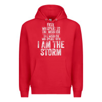 Red fate whispers to warrior i am the storm quote gritty fighter t shirt Premium Hoodie - linhVisuals
