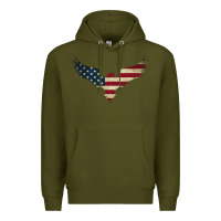 Army Green bald eagle  america Premium Hoodie - linhVisuals