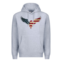Heather Grey bald eagle  america Premium Hoodie - linhVisuals