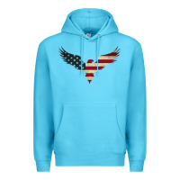 Ocean Blue bald eagle  america Premium Hoodie - linhVisuals