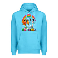 Ocean Blue cn the amazing world of gumball & darwin rainbow portrait pullover hoo Premium Hoodie - linhVisuals