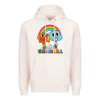 Pale Pink cn the amazing world of gumball & darwin rainbow portrait pullover hoo Premium Hoodie - linhVisuals