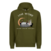 Army Green funny opossum possum tee live weird fake your death t shirt Premium Hoodie - linhVisuals