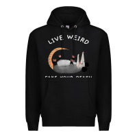 Black funny opossum possum tee live weird fake your death t shirt Premium Hoodie - linhVisuals
