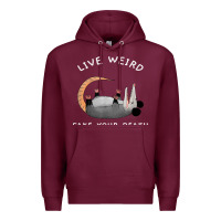 Burgundy funny opossum possum tee live weird fake your death t shirt Premium Hoodie - linhVisuals