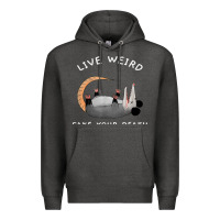 Charcoal Heather funny opossum possum tee live weird fake your death t shirt Premium Hoodie - linhVisuals