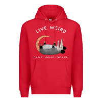 Red funny opossum possum tee live weird fake your death t shirt Premium Hoodie - linhVisuals