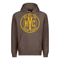 Coffee harlem new york nyc vintage sign distressed amber print t shirt Premium Hoodie - linhVisuals