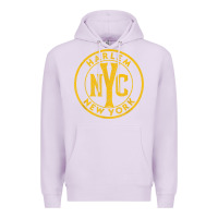 Lilac harlem new york nyc vintage sign distressed amber print t shirt Premium Hoodie - linhVisuals