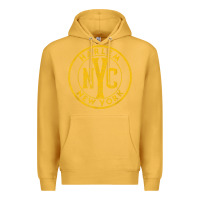 Mustard harlem new york nyc vintage sign distressed amber print t shirt Premium Hoodie - linhVisuals