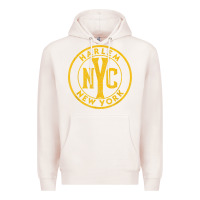 Pale Pink harlem new york nyc vintage sign distressed amber print t shirt Premium Hoodie - linhVisuals