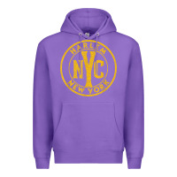 Purple harlem new york nyc vintage sign distressed amber print t shirt Premium Hoodie - linhVisuals