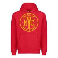 Red harlem new york nyc vintage sign distressed amber print t shirt Premium Hoodie - linhVisuals