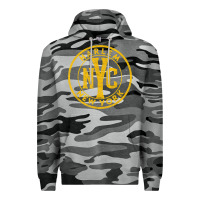 Slate Camo harlem new york nyc vintage sign distressed amber print t shirt Premium Hoodie - linhVisuals