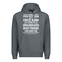 Rock i'm not a perfect son but my crazy mom loves me mother's day t shirt Premium Hoodie - linhVisuals