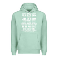Seafoam i'm not a perfect son but my crazy mom loves me mother's day t shirt Premium Hoodie - linhVisuals
