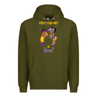 Army Green free throws or bows basketball baby gender reveal t shirt Premium Hoodie - linhVisuals