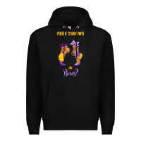 Black free throws or bows basketball baby gender reveal t shirt Premium Hoodie - linhVisuals