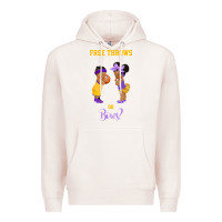 Pale Pink free throws or bows basketball baby gender reveal t shirt Premium Hoodie - linhVisuals
