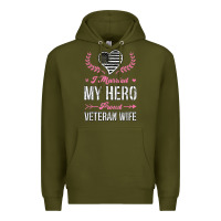 Army Green i married my hero proud veteran wife usa military husband t shirt Premium Hoodie - linhVisuals