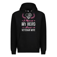 Black i married my hero proud veteran wife usa military husband t shirt Premium Hoodie - linhVisuals