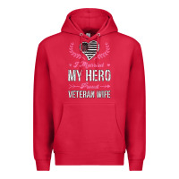 Cardinal i married my hero proud veteran wife usa military husband t shirt Premium Hoodie - linhVisuals