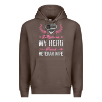 Coffee i married my hero proud veteran wife usa military husband t shirt Premium Hoodie - linhVisuals