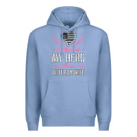 Colony Blue i married my hero proud veteran wife usa military husband t shirt Premium Hoodie - linhVisuals