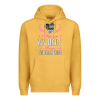 Mustard i married my hero proud veteran wife usa military husband t shirt Premium Hoodie - linhVisuals