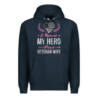 Navy i married my hero proud veteran wife usa military husband t shirt Premium Hoodie - linhVisuals