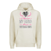 Oatmeal Heather i married my hero proud veteran wife usa military husband t shirt Premium Hoodie - linhVisuals