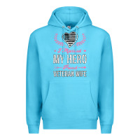 Ocean Blue i married my hero proud veteran wife usa military husband t shirt Premium Hoodie - linhVisuals