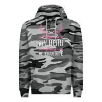 Slate Camo i married my hero proud veteran wife usa military husband t shirt Premium Hoodie - linhVisuals
