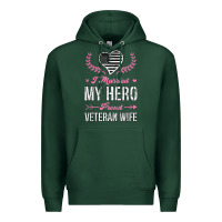 Sports Green i married my hero proud veteran wife usa military husband t shirt Premium Hoodie - linhVisuals