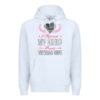 White i married my hero proud veteran wife usa military husband t shirt Premium Hoodie - linhVisuals