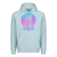 Blue Mist sarasota florida vintage retro palm tree t shirt Premium Hoodie - linhVisuals