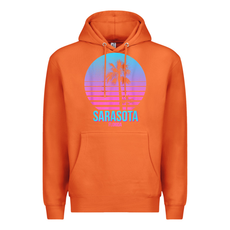 Sarasota Florida Vintage Retro Palm Tree T Shirt Premium Hoodie by linhVisuals | Teevron
